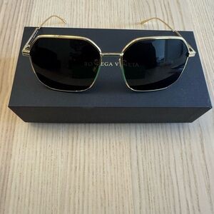 Bottega Veneta BV1108SA Gold Square Sunglasses